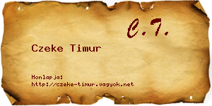 Czeke Timur névjegykártya